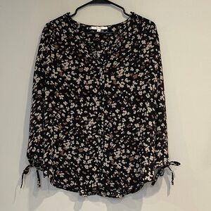 GUC Fun2Fun Black Printed Women's Blouse Size Large